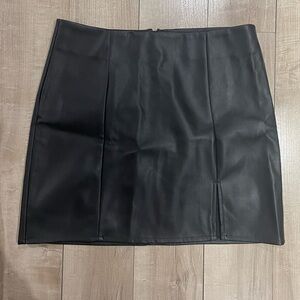 Black Faux Leather Mini Skirt
